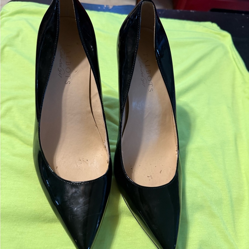 Talbots Black Patent Pointed-Toe Pumps